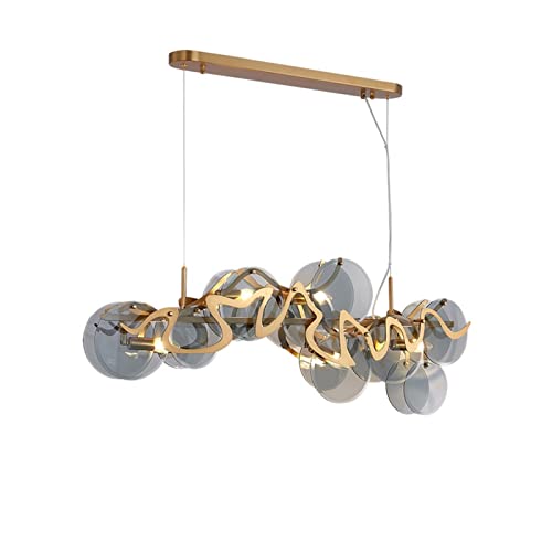 Wmmner Kronleuchter Pendelleuchten Crystal Post Moderne Runde Ovale Deckenbeleuchtung Glänzende Hängelampen Halle Für Wohnzimmer, Schlafzimmer, Esszimmer (Oval Grau Dimmbar Mit Rc)/Ovales Grau/Weißes von Wmmner