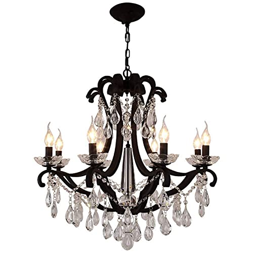 Wmmner Kronleuchter Perfekte Kerze Kristall 74 * 65Cm Amerikanische Retro Schwarz 8 Kopf Ledlampe Warm Licht Wohnzimmer Esszimmer Den Eisen Wmmner Kronleuchter Perfekte Kerze Kristall 74 * 65Cm Amerikanische Retro Schwarz 8 Kopf Ledlampe Warm Licht Wohnzimmer Esszimmer Den Eisen von Wmmner
