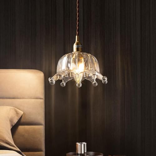 Wmmner Kronleuchter Vintage-Messing-Glas-Pendelleuchte Mini-Kronen-Hängelampe Für Schlafzimmer, Wohnzimmer, Esszimmer, Café von Wmmner