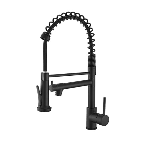 Wmmner Küchenarmatur 360° Drehbare Küchewasserhahn Mit Ausziehbarem Sprühgerät Dual Outlet Black Spneck Tap Für Den Heim- Und Gewerbegebrauch Stilvolle Und Funktionale Aqiong von Wmmner