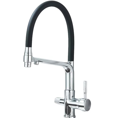 Wmmner Küchenarmatur Gebürstetes Gold Küchenarmatur Mit 360° Rotation Wasserreinigungsfilter Stilvoller Chromhahn Für Küchen &Ulz 000935 Küchenarmatur Weiße Küchenspüle Wasserhahn Ausziehbarer Wasserh von Wmmner