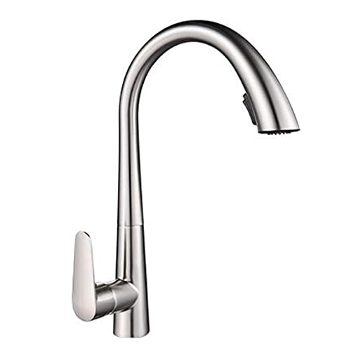 Wmmner Küchenarmatur Mit Ausziehspray Küchenspüle Wasserhähne Drehbare Messing Teleskop Waschbecken Wasserhahn-Grau/Grau von Wmmner