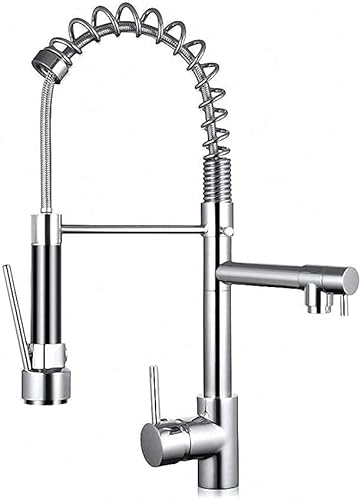 Wmmner Küchenarmatur Pull Down Düse Dual Mode Wassermischer Einzelgriff Heiß Kalt 2 Auslass Dusche 360 Schwenkbare Küchenarmaturen von Wmmner