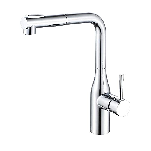 Wmmner Küchenmischer Wasserhahn Pull Out Spray, Heiß Und Kalt Single Lever Kupfer 2 Modi, Sprayer Pull Out Für Küchenspüle, Wasserhahn-Chrom (Onesize) (Onesize) von Wmmner