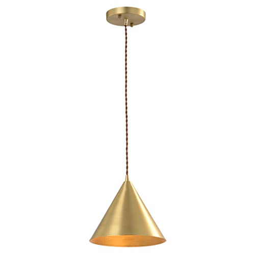 Wmmner Küchenpendelleuchte 1-Flammige Goldene Messingleuchter Pendelleuchten Verstellbare Schnur Deckenhängeleuchte Für Schlafzimmer Wohnzimmer Esszimmer (B) (A) von Wmmner