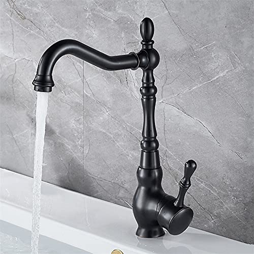 Wmmner Küchenspüle Mischbatterien 360 Rotation Schwarz Bronze Messing Antike Küchenarmatur, Heißund Kaltmischerkran, Waschbecken Auf Dem Badezimmerdeck, Wassermischung von Wmmner