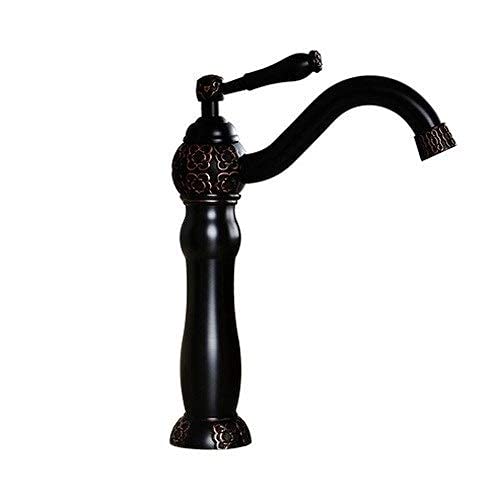 Wmmner Küchenspüle Wasserhähne Wasserhähne Europäischen Stil Schwarz Waschen Sie Ihr Gesicht Skulptur Wasserhahn Auf Der Bühne Spüle Waschbecken Antike Wasserhahn Kalte Hitze High Abschnitt Alle Bronz von Wmmner