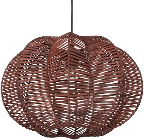 Wmmner Küsten-Rattan-Hängelampe V-Intage Pastoral Pendelleuchten Handgewebte Side Glow Kronleuchterlampen, Kronleuchter von Wmmner