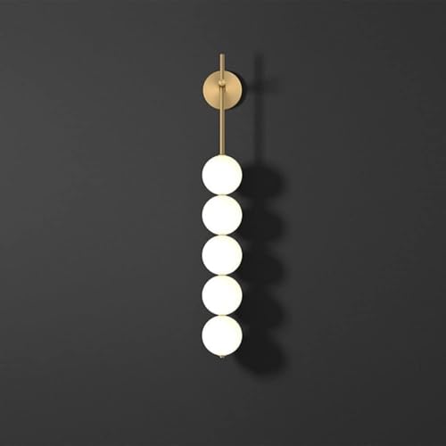 Wmmner Kunstvolle Goldene Wandleuchte Für Badezimmer, Flur Oder Korridor, Einflügelige Wandleuchte Im Landhausstil Retro-Wandleuchte Aus Mattem Glas Mit Kugelform, Deckenleuchte/Gold/Neutrales Licht Wmmner Kunstvolle Goldene Wandleuchte Für Badezimmer, Flur Oder Korridor, Einflügelige Wandleuchte Im Landhausstil Retro-Wandleuchte Aus Mattem Glas Mit Kugelform, Deckenleuchte/Gold/Neutrales Licht von Wmmner