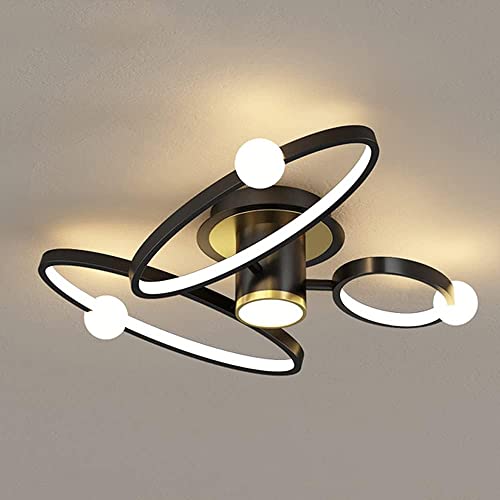 Wmmner Led Dimmbare Deckenleuchte Mit Fernbedienung Kücheninsel Lampe Esstisch - Spiral Blume Metall Acryl Decke Kronleuchter Beleuchtung, Kronleuchter (6-Lampe)/Eine Farbe/3-Lampe von Wmmner