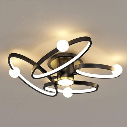 Wmmner Led Dimmbare Deckenleuchte Mit Fernbedienung Kücheninsel Lampe Esstisch - Spiral Blume Metall Acryl Decke Kronleuchter Beleuchtung, Kronleuchter (6-Lampe)/Eine Farbe/4-Lampe von Wmmner