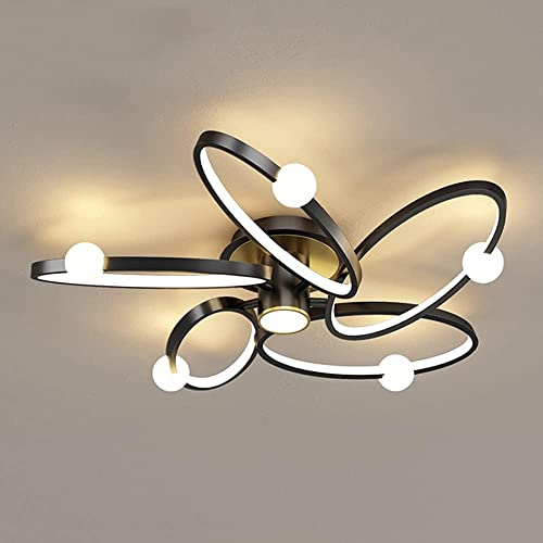 Wmmner Led Dimmbare Deckenleuchte Mit Fernbedienung Kücheninsel Lampe Esstisch - Spiral Blume Metall Acryl Decke Kronleuchter Beleuchtung, Kronleuchter (6-Lampe)/Eine Farbe/5-Lampe von Wmmner