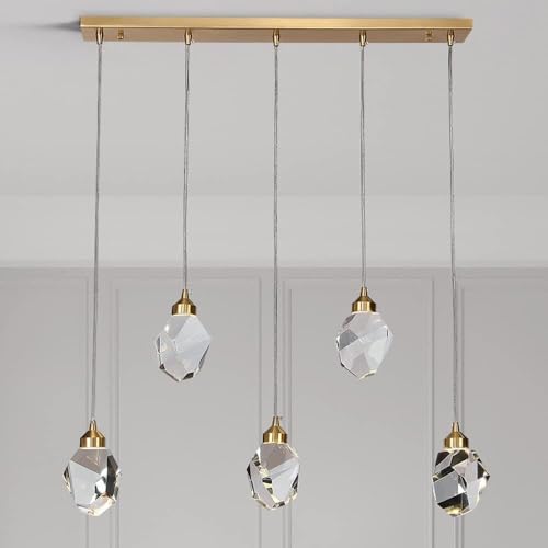 Wmmner Led Modern Crystal Kronleuchter Luxus Pendelleuchte Kompatibel Mit Treppe Schlafzimmer Wohnzimmer Deckenlampe Kupfer Beleuchtungskörper, Kronleuchter () von Wmmner