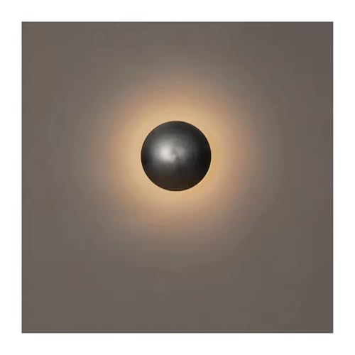 Wmmner Luxuriöse Led-Wandleuchte Projekt Innenleuchten Rund Flur Solarlampe Für Zuhause Nachttisch Schlafzimmer Dekoration/Gebürstetes Schwarzgrau/15 cm von Wmmner