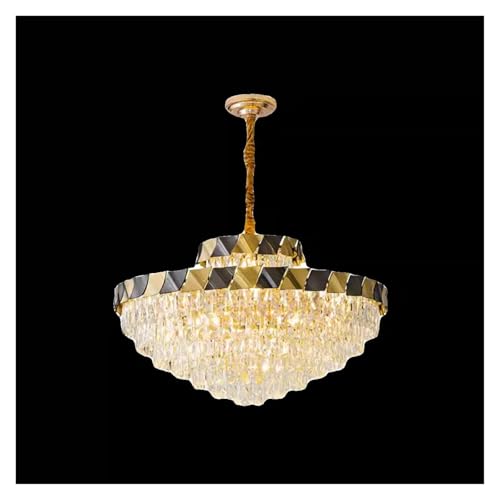Wmmner Luxuriöse Wohnzimmer-Pendelleuchten Kristall-Kronleuchter Esszimmer Schlafzimmer Moderne Und Schlichte Hängelampe/Warmes Licht/D400 Mm von Wmmner