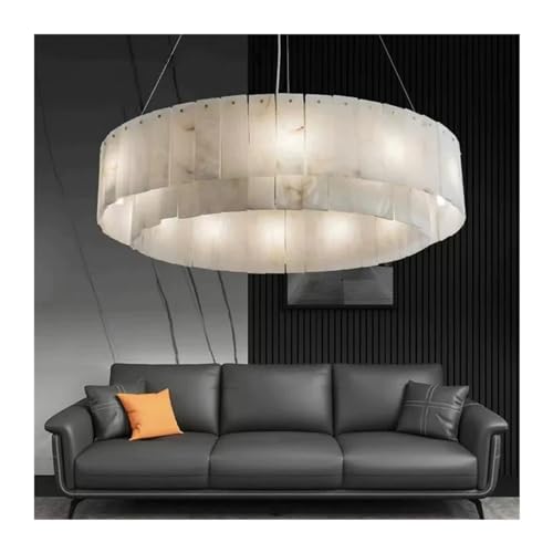 Wmmner Luxus Kreisförmige Alabaster Kronleuchter Große Pendelleuchte Dekoration Kompatibel Mit Wohnzimmer Futuristischer Kronleuchter, Kronleuchter (600)/Eine Farbe/1000 von Wmmner