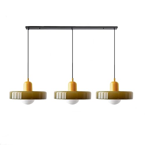 Wmmner Mid Century Modern Pendelleuchte 3-Flammig Vintage-Grün Glas Hängelampe Deckenleuchte Bauernhaus Esszimmer Kronleuchter Über Dem Tisch Lineare Kücheninsel-Leuchte Für Schlafzimmer Wohnzimmer/Ge Wmmner Mid Century Modern Pendelleuchte 3-Flammig Vintage-Grün Glas Hängelampe Deckenleuchte Bauernhaus Esszimmer Kronleuchter Über Dem Tisch Lineare Kücheninsel-Leuchte Für Schlafzimmer Wohnzimmer/Ge von Wmmner