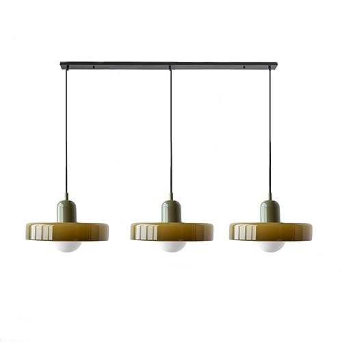 Wmmner Mid Century Modern Pendelleuchte 3-Flammig Vintage-Grün Glas Hängelampe Deckenleuchte Bauernhaus Esszimmer Kronleuchter Über Dem Tisch Lineare Kücheninsel-Leuchte Für Schlafzimmer Wohnzimmer/Gr Wmmner Mid Century Modern Pendelleuchte 3-Flammig Vintage-Grün Glas Hängelampe Deckenleuchte Bauernhaus Esszimmer Kronleuchter Über Dem Tisch Lineare Kücheninsel-Leuchte Für Schlafzimmer Wohnzimmer/Gr von Wmmner