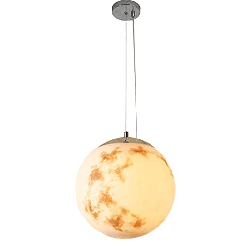 Wmmner Moderne Kugel-Pendelleuchte Kreativer Planet-Deckenleuchter 1-Leuchten-Leuchte Für Wohnzimmer Esszimmer Bar Hotel Dekoration Kinderzimmer Mondlampe Verstellbare E27-Leuchte/E/20 cm von Wmmner