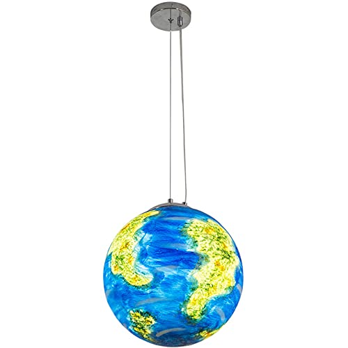 Wmmner Moderne Kugel-Pendelleuchte Kreativer Planet-Deckenleuchter 1-Leuchten-Leuchte Für Wohnzimmer Esszimmer Bar Hotel Dekoration Kinderzimmer Mondlampe Verstellbare E27-Leuchte/a/20 cm von Wmmner