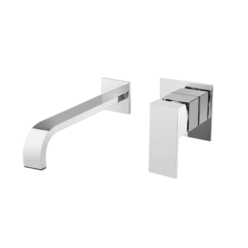 Wmmner Moderne Messing Waschbecken Wasserhahn Einhand High Flow Waschbecken Mischbatterie 2 Löcher Wasserfall Waschtisch Wasserhahn Mit Heiß- Und Kaltwasser-Steuerung Chrom-Finish von Wmmner