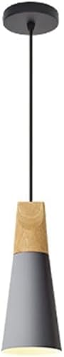 Wmmner Moderne Retro Pendelleuchte Bauernhaus Grau Metall Hängebeleuchtung Holz Kronleuchter Nordic Hängelampe Einstellbar Für Küche Insel Wohnzimmer Schlafzimmer Esszimmer (Grün) Ulz 000640 E27 Gold von Wmmner