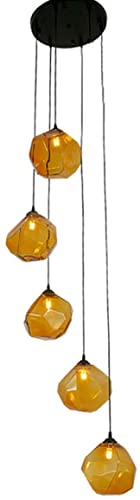 Wmmner Moderne Treppen Spirale Langer Kronleuchter Minimalistisch Für Wohnzimmer Duplex Pavillon Licht Villa Mode Kreative Restaurant Deckenlampe 5|6 P () von Wmmner