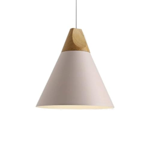 Wmmner Moderne Verstellbare Pendelleuchte Aluminium-Lampenschirm Kronleuchter Kreative Industrielle Holz-E27/E26-Hängelampe Für Kücheninsel Wohnzimmer Schlafzimmer Nachttisch Esszimmer Flur (Dunkel, 1 von Wmmner