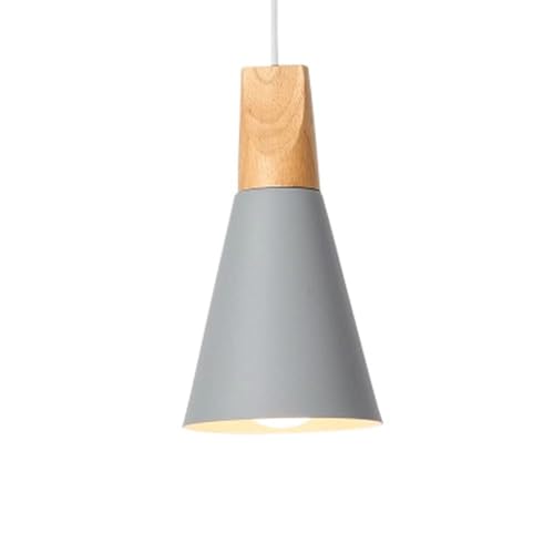 Wmmner Moderne Verstellbare Pendelleuchte Aluminium-Lampenschirm Kronleuchter Kreative Industrielle Holz-E27/E26-Hängelampe Für Kücheninsel Wohnzimmer Schlafzimmer Nachttisch Esszimmer Flur (Dunkel, 1 von Wmmner