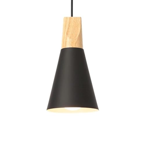 Wmmner Moderne Verstellbare Pendelleuchte Aluminium-Lampenschirm Kronleuchter Kreative Industrielle Holz-E27/E26-Hängelampe Für Kücheninsel Wohnzimmer Schlafzimmer Nachttisch Esszimmer Flur (Dunkel, 1 von Wmmner