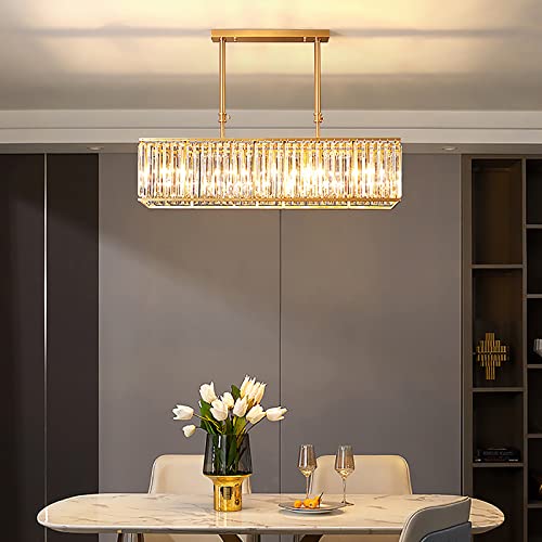 Wmmner Moderner Dimmbarer Led-Kronleuchter Mit Sternenprojektionn Einstellbare Lineare Hängelampe Scheinwerfer Für Kücheninsel Schwarz 39X47Inch (Schwarz 120X120Cm)/Gold/80 * 35Cm von Wmmner