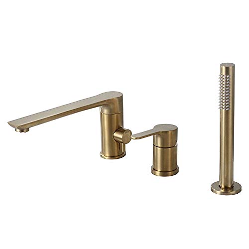 Wmmner Modernes Schwarz Wall Mounted Shower Fcet Set - Gebürstete Badezimmer Badewanne Fler Mit Einzelgriff & Handbrause - Stilvoller Wannenmischer Für Zeitgenössische Häuser von Wmmner