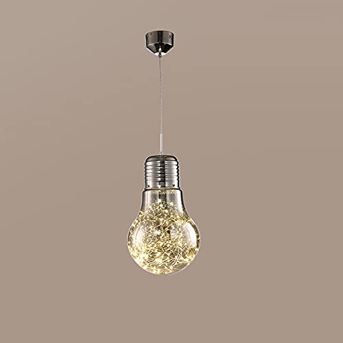 Wmmner Nordic Creativity E27 Deckenleuchter Glühbirne Pendelleuchte Transparente Glas-Hängelampe Verstellbare Droplight Geeignet Für Kücheninsel, Schlafzimmer, Bekleidungsgeschäft, Eingang/Silber/15 c Wmmner Nordic Creativity E27 Deckenleuchter Glühbirne Pendelleuchte Transparente Glas-Hängelampe Verstellbare Droplight Geeignet Für Kücheninsel, Schlafzimmer, Bekleidungsgeschäft, Eingang/Silber/15 c von Wmmner