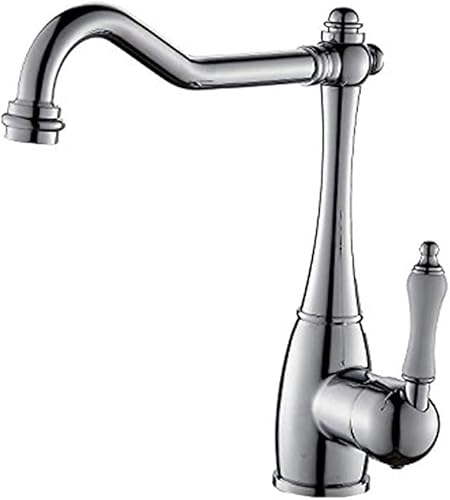Wmmner Nostalgie Küchenarmatur 360 176; Rotation Country Kitchen Fitting Einhebel-Mischer Messing Mit Keramikgriffen Für Spülen Chrom von Wmmner