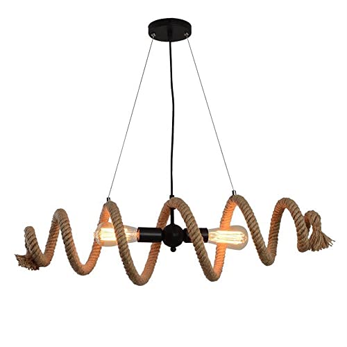 Wmmner Pendelleuchte, Kreative Persönlichkeit Spiralsaump Seil Kronleuchter Retro Industrial Style Hanf Seil Deckenlampe Für Restaurant Coffee Shop Bekleidungsgeschäft Pendelleuchte (Deckenlampe)/Kron Wmmner Pendelleuchte, Kreative Persönlichkeit Spiralsaump Seil Kronleuchter Retro Industrial Style Hanf Seil Deckenlampe Für Restaurant Coffee Shop Bekleidungsgeschäft Pendelleuchte (Deckenlampe)/Kron von Wmmner