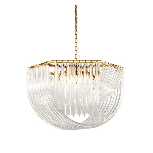 Wmmner Pendelleuchte, Kristall Kronleuchter Led Postmodern Gold Silber Chrom Designer Hängelampen Kronleuchter Beleuchtung Lustre Suspension Leuchte Lampen Für Foyer (Deckenlampe 50Cm, Neutrales Licht von Wmmner
