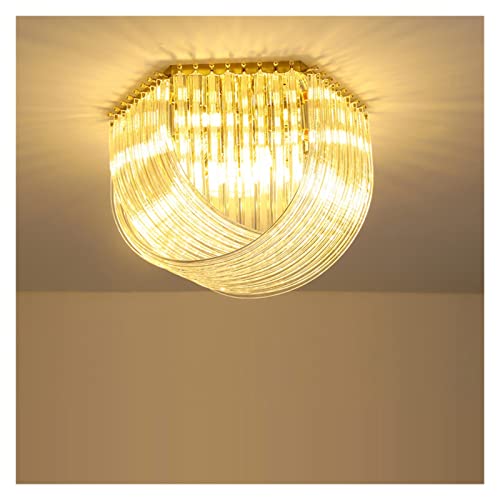 Wmmner Pendelleuchte, Kristall Kronleuchter Led Postmodern Gold Silber Chrom Designer Hängelampen Kronleuchter Beleuchtung Lustre Suspension Leuchte Lampen Für Foyer (Deckenlampe 50Cm, Neutrales Licht von Wmmner