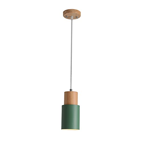 Wmmner Pendelleuchte, Kronleuchter Led Nordic Creative Single Head Kronleuchter Home Simple Corridor Aisle Cafe Schlafzimmer Nachttisch Grüne Kunst Balkonlampe Pendelleuchten (Warmes Licht)/Eine Farbe von Wmmner