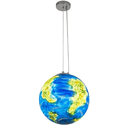 Wmmner Pendelleuchte, Modern Planet Chandelier Persönlichkeit - Erde Decke Pendelleuchte Indoor Home Dekoration Hängelicht Agri Ball Decke Hängelampe Kinderzimmer Mondlampe(D)/Eine Farbe/a von Wmmner