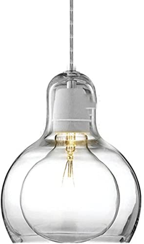 Wmmner Pendelleuchte, Pendelleuchten Moderne Einfache Doppelschicht Glas Pendelleuchte Klar Ball Kronleuchter Loft Hängelampe Retro Decke Lights Beleuchtungsleuchte Ac110V- 240V[Energieklasse A+](Brau von Wmmner
