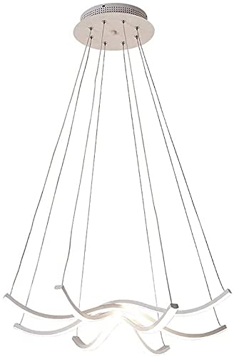 Wmmner Pendelleuchte, Pendelleuchten Post-Modernes Design Led-Kronleuchter Dimmbar- - Deckenleuchteting Fixture- Curve Design Aluminium+ Acryl Höhenverstellbare Pendelleuchte Kompatibel Mit Esszimmer/ von Wmmner