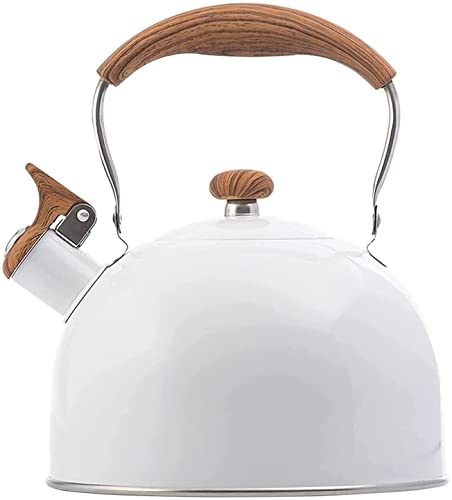 Wmmner Pfeifenkessel, Ofen-Top-Wasserkocher, Tee-Wasserkocher Pfeifen-Teekanne Mit Anti-Hitze-Griff Für Kochendes Wasser Weiße Edelstahl-Wasserkessel Mit Ergonomischem Griff Wmmner Pfeifenkessel, Ofen-Top-Wasserkocher, Tee-Wasserkocher Pfeifen-Teekanne Mit Anti-Hitze-Griff Für Kochendes Wasser Weiße Edelstahl-Wasserkessel Mit Ergonomischem Griff von Wmmner