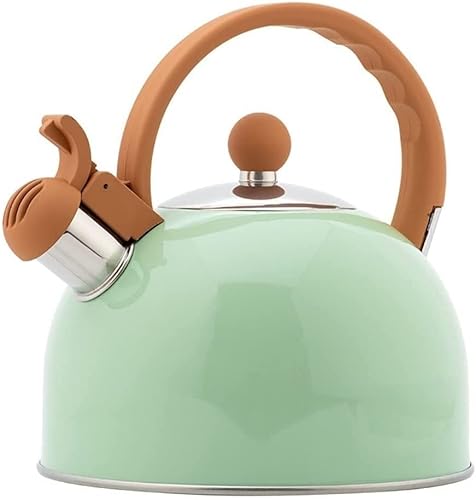 Wmmner Pfeifkessel, Wasserkocher, 2.5L Herdplatte Edelstahl Teekessel Mit Snap-On Auslauf Holzmuster Klappgriff Laute Pfeifen Wasserkocher Für Tee Kaffee Milch (Grün Einheitsgröße)/Grün/Einheitsgröße Wmmner Pfeifkessel, Wasserkocher, 2.5L Herdplatte Edelstahl Teekessel Mit Snap-On Auslauf Holzmuster Klappgriff Laute Pfeifen Wasserkocher Für Tee Kaffee Milch (Grün Einheitsgröße)/Grün/Einheitsgröße von Wmmner