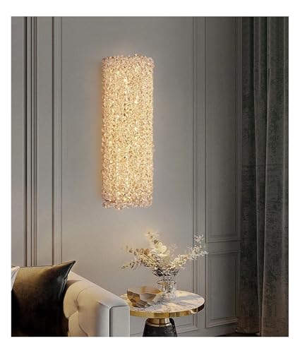 Wmmner Postmoderne Luxus-Kristallwandleuchte Wohnzimmer Hintergrunddekoration Modern Minimalistisch Hauptschlafzimmer Nachttisch Innenbereich/3 Farben Wechselnd/40 cm von Wmmner
