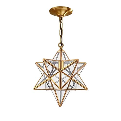 Wmmner Postmoderner Moravischer Stern Klarglas-Lampenschirm 15-Zoll-Lampenfassung Küchen-Hängeleuchte Komplett Aus Kupfer Technische Beleuchtung Für Wohnzimmer Schlafzimmer/2828 cm Interessant/32*32 c Wmmner Postmoderner Moravischer Stern Klarglas-Lampenschirm 15-Zoll-Lampenfassung Küchen-Hängeleuchte Komplett Aus Kupfer Technische Beleuchtung Für Wohnzimmer Schlafzimmer/2828 cm Interessant/32*32 c von Wmmner