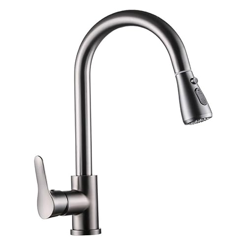 Wmmner Pull Down Kitchen Faucet Multi Color Copper Body 3 Way Vegetable Sink Mixer Rotatable Teleshot & Cold Water Tap White/Waffengrau/a von Wmmner