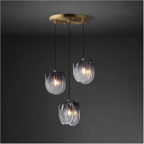 Wmmner Rauchgraue Glas-Pendelleuchte, Mi-Ni Schlafzimmer-Nachttisch-Hängelampe, Mid Century Single Head E26/E27 Hängelampe Kompatibel, Modernes Esszimmer von Wmmner