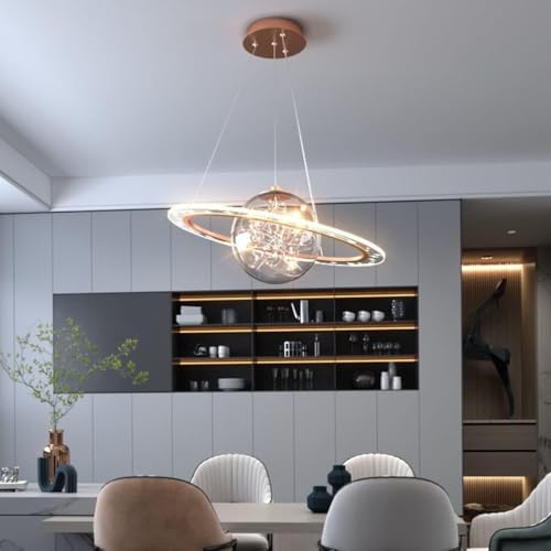 Wmmner Raum Dimmbare Pendelleuchte Runder Design-Kronleuchter Mit Fernbedienung Schlafzimmer Hängelampe, Modernes Esszimmer/Roségold – 37 cm Wmmner Raum Dimmbare Pendelleuchte Runder Design-Kronleuchter Mit Fernbedienung Schlafzimmer Hängelampe, Modernes Esszimmer/Roségold – 37 cm von Wmmner