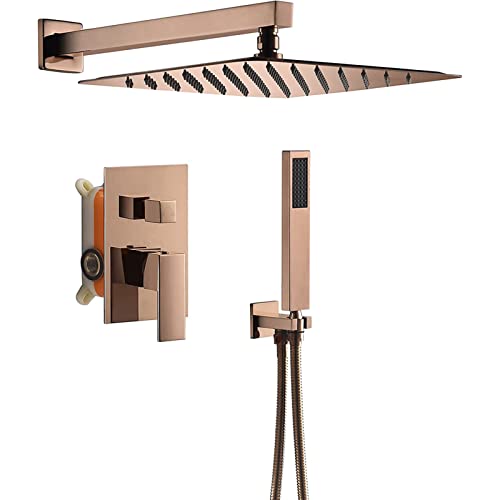Wmmner Regenduschensystem Roségold, Quadratischer Duschkopf Mit Handbrause, Wandmontiertes Duscharmatur-Set, Badezimmer-Duschmischer, 8 Zoll Ulz 000652Luxus Schwarz Bronze Duscharmatur Set 3-Funktion Wmmner Regenduschensystem Roségold, Quadratischer Duschkopf Mit Handbrause, Wandmontiertes Duscharmatur-Set, Badezimmer-Duschmischer, 8 Zoll Ulz 000652Luxus Schwarz Bronze Duscharmatur Set 3-Funktion von Wmmner