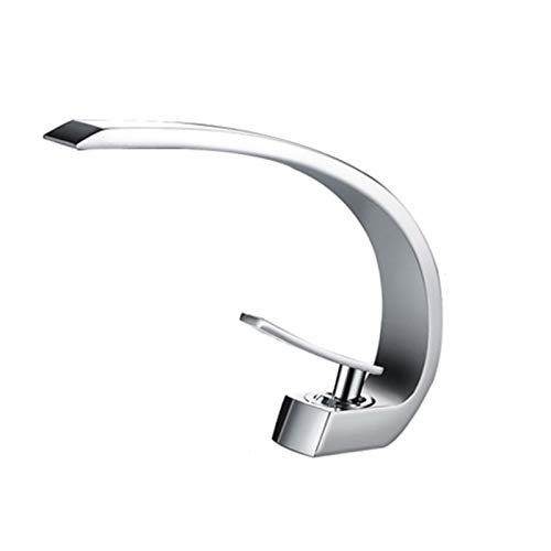 Wmmner Restroom Bathroom Basin Faucets, Single Handle Single Hole Cold And Hot Water Mixer Tap, Waterfall Modern Brass Washbasin Washing Faucet, Chrome,A Bathroom Sink Faucet Beauty Comes von Wmmner